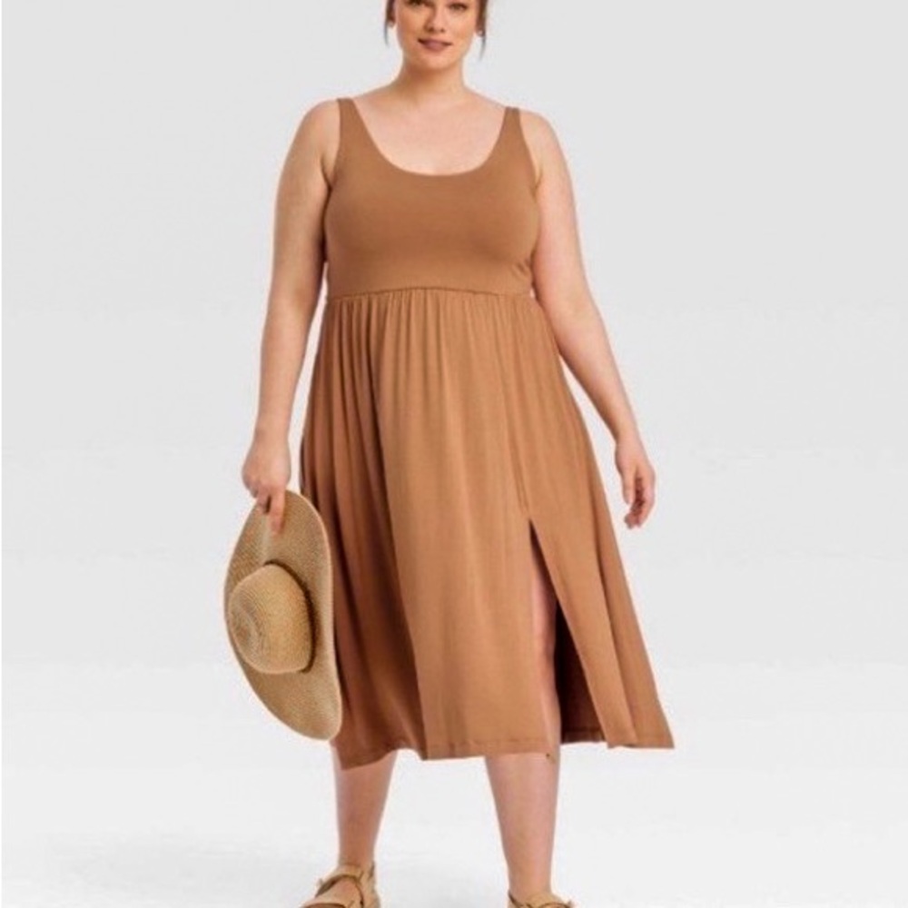 a new day Target Sleeveless Brown Knit Midi Dress